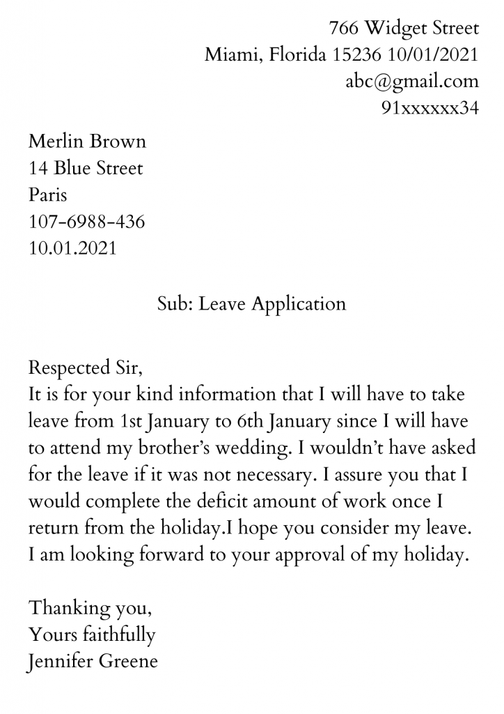 formal letter for assignment submission